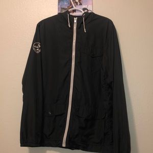 Black vans zip up windbreaker